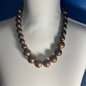 VINTAGE 60’s/70’s Large Wood Copper
Color Beaded Boho Necklace.